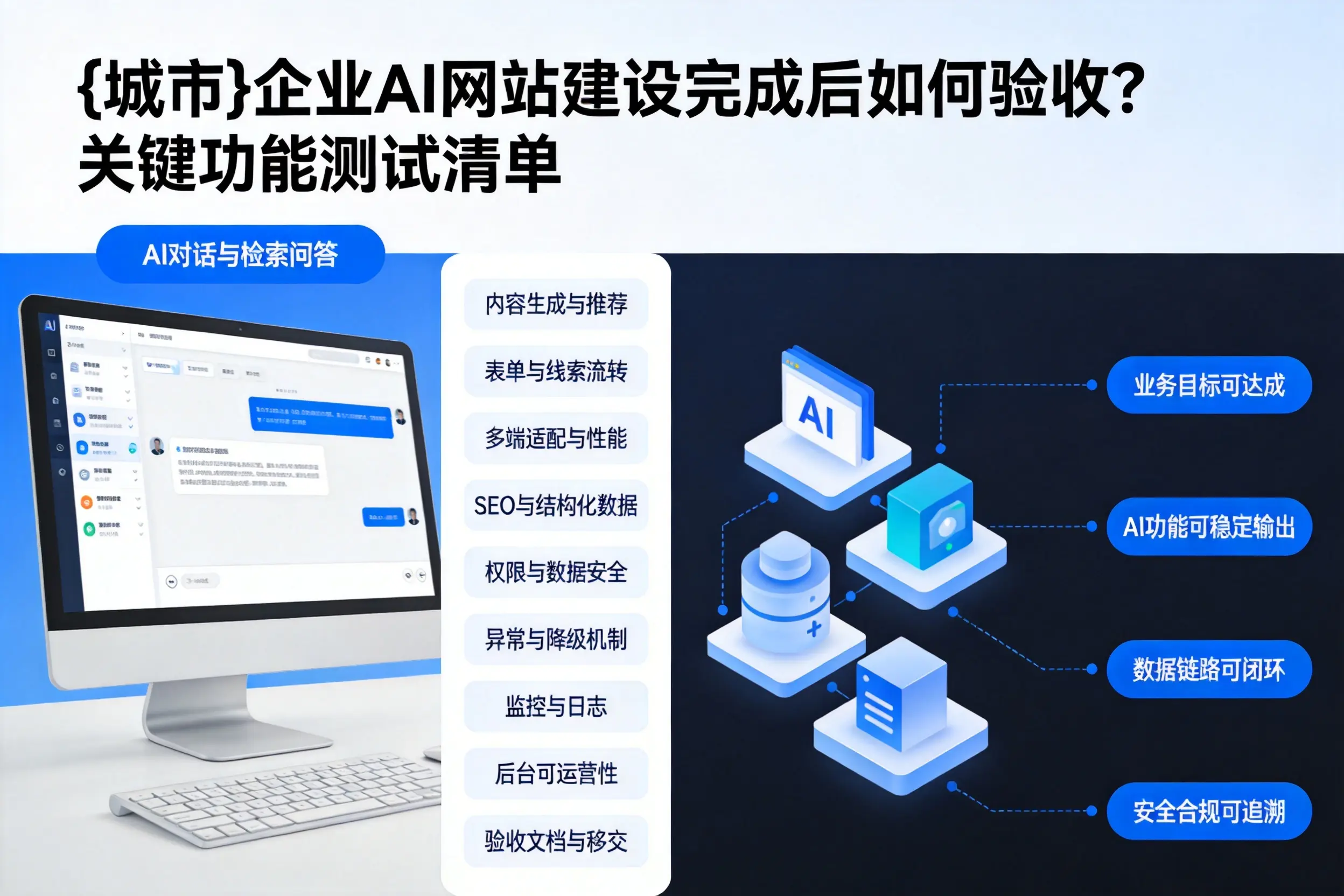 长沙企业AI网站建设完成后如何验收？关键功能测试清单