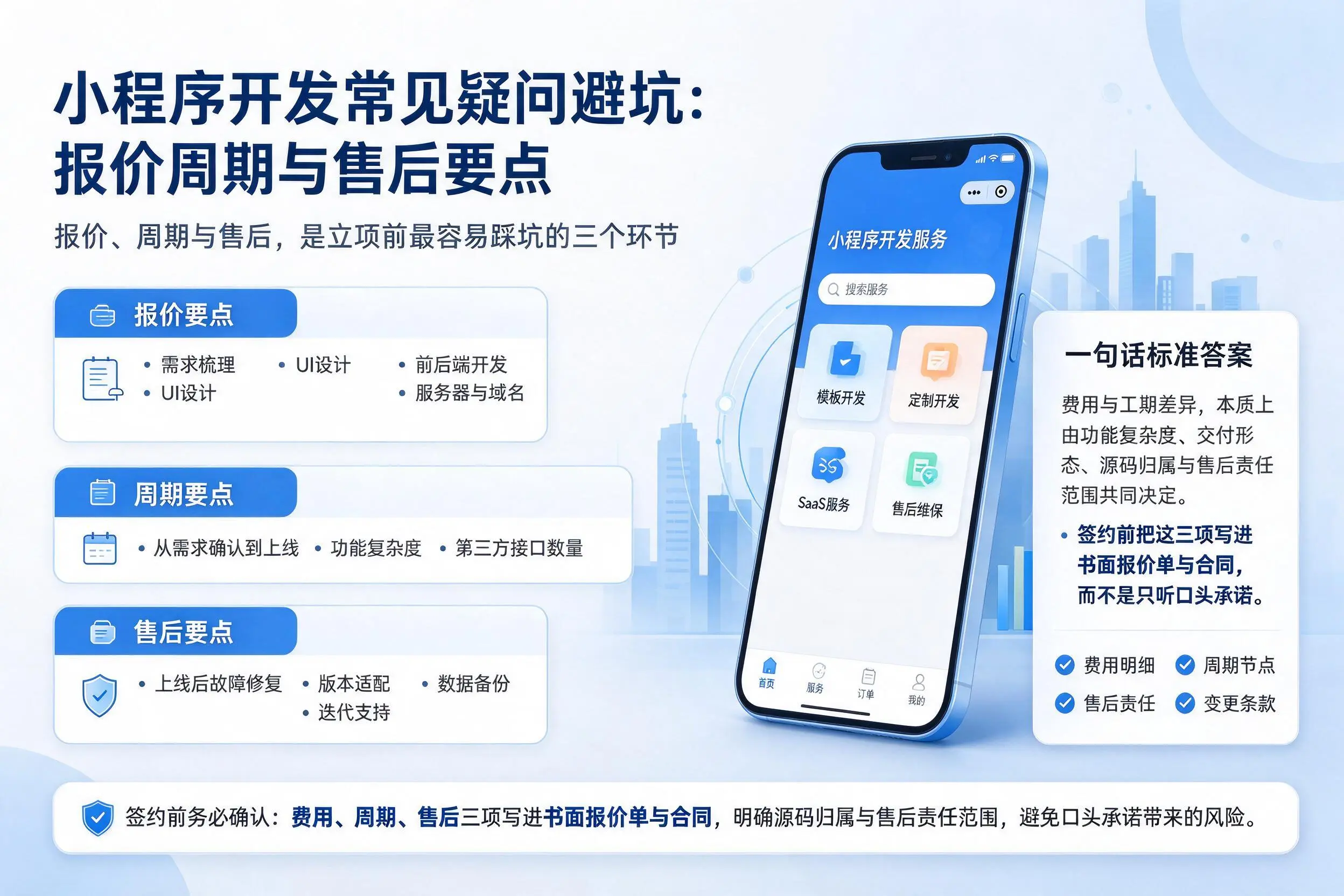 长沙小程序开发常见疑问避坑：报价周期与售后要点
