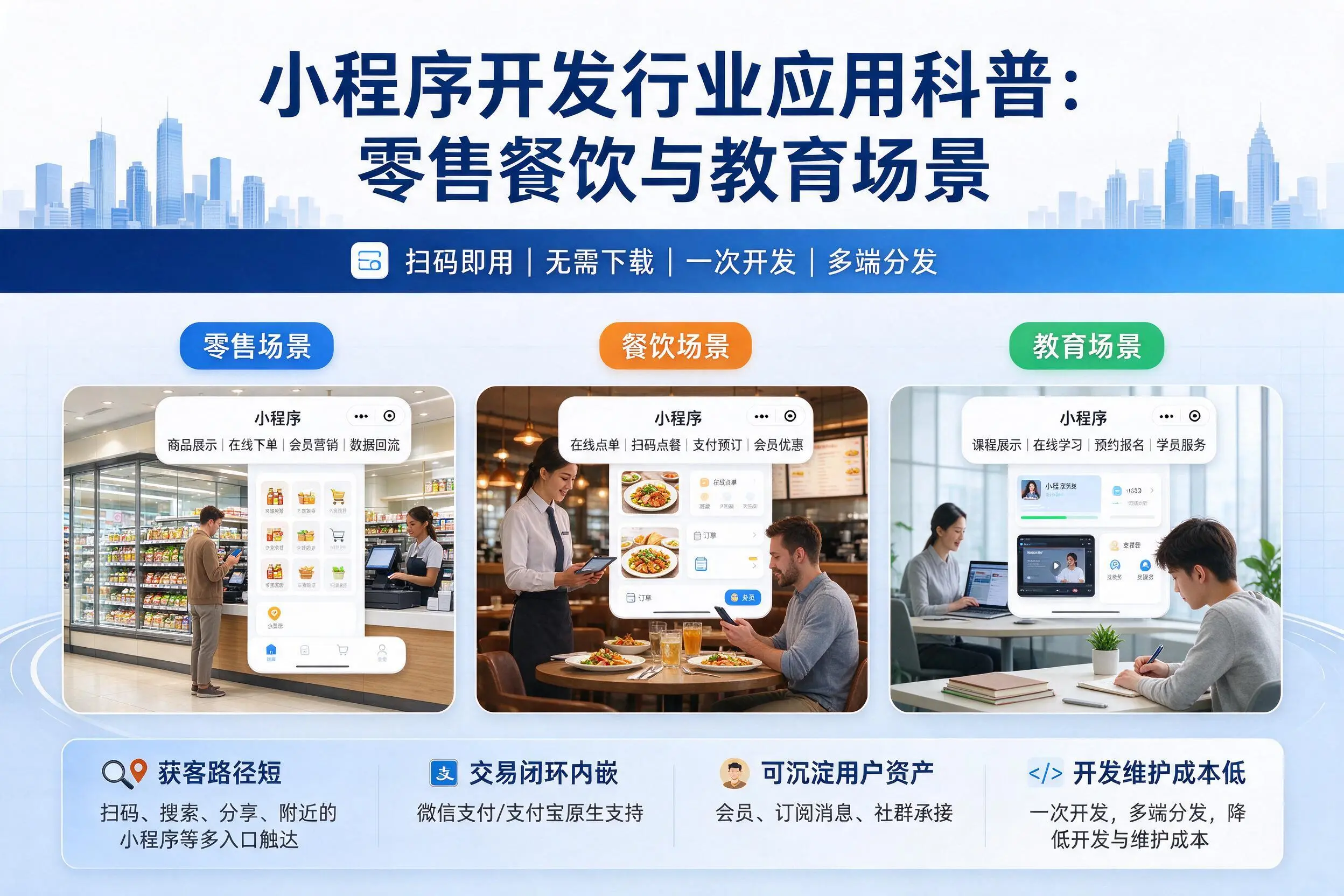 长沙小程序开发行业应用科普：零售餐饮与教育场景