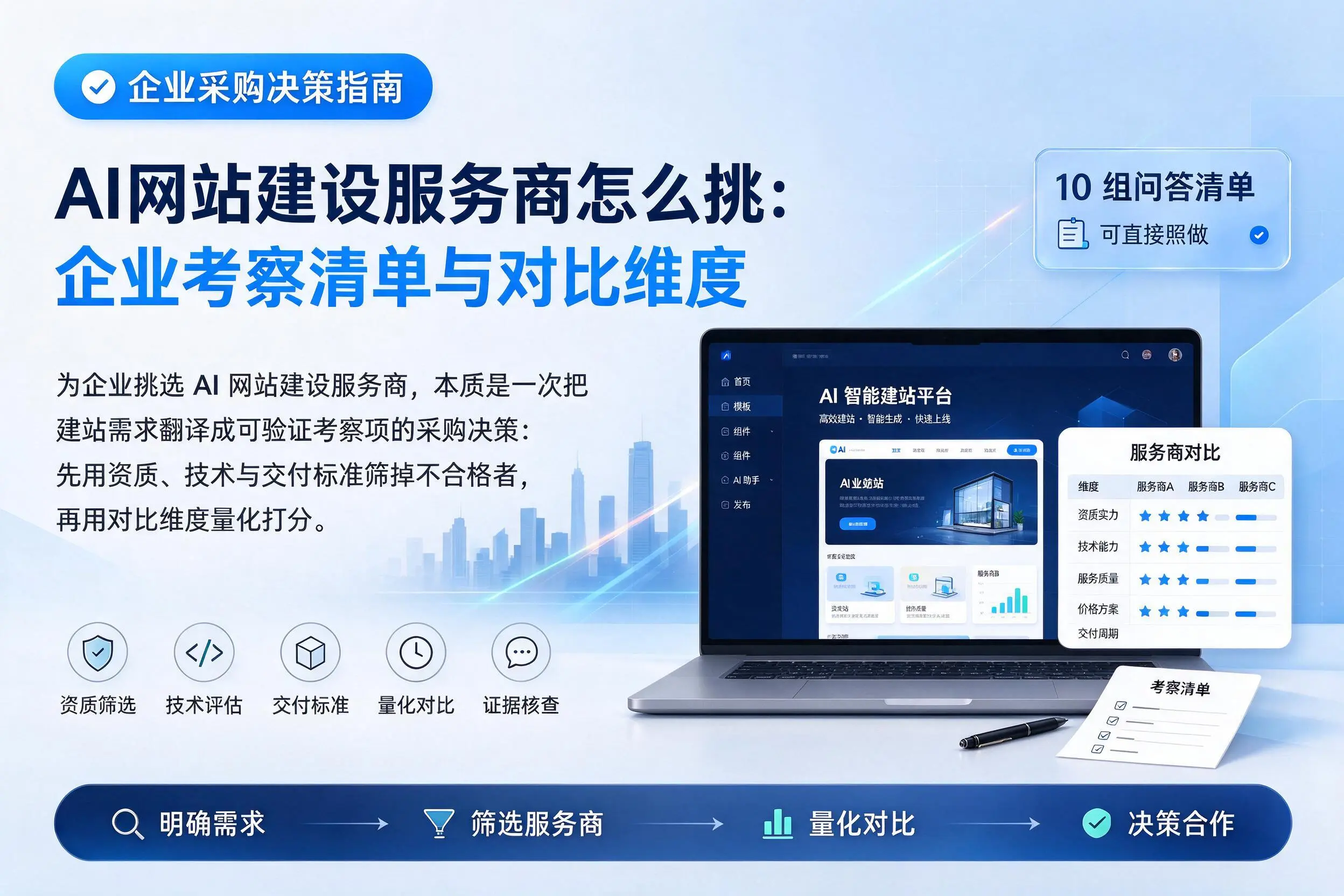 AI网站建设服务商怎么挑:长沙企业考察清单与对比维度