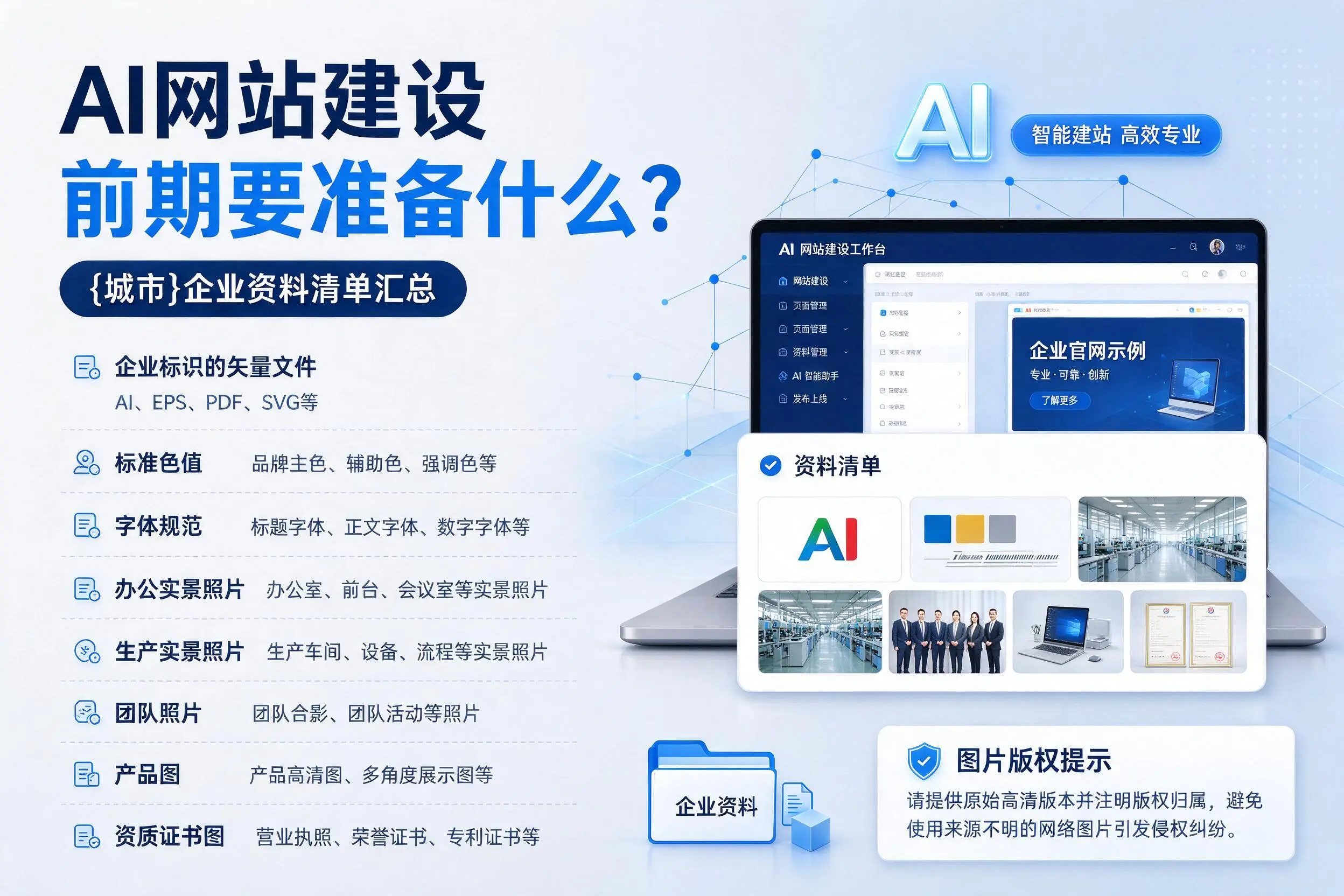 AI网站建设前期要准备什么？长沙企业资料清单汇总